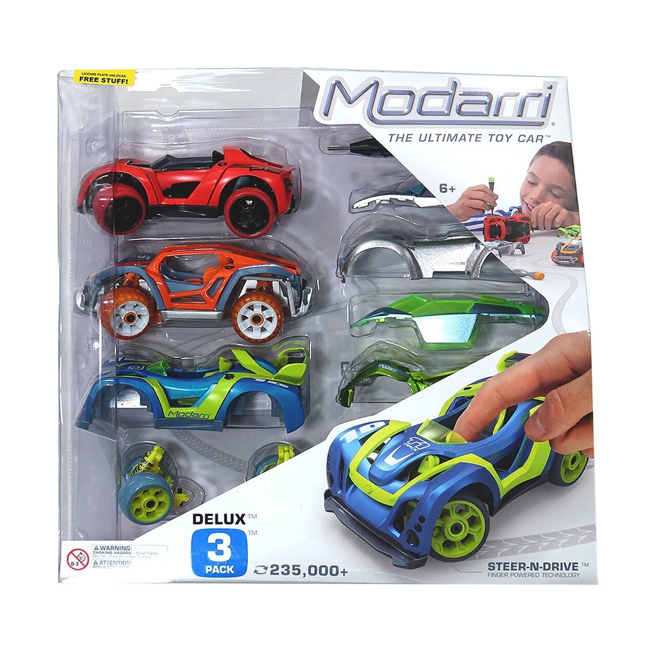 Modarri: Deluxe Car 3 Pack - S1 Street, T1 Track, X1 Dirt - DIY Design & Build Toy Cars, Customize Vehicles, Mix & Match, Collectible, Kids Ages 6+
